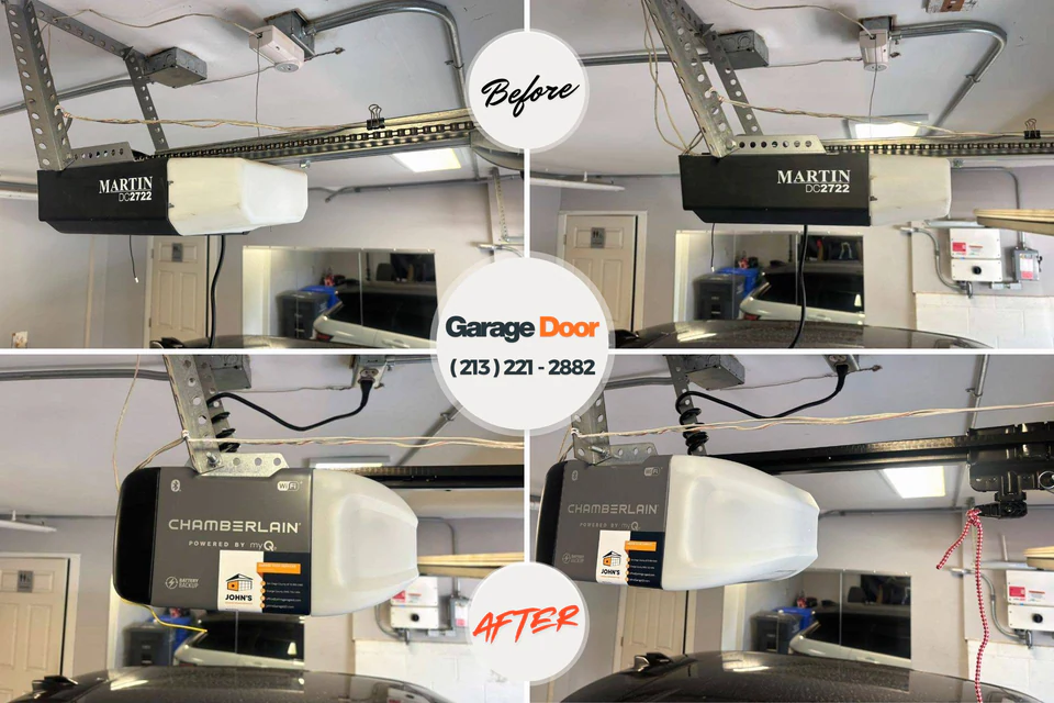 Before and after: garage door installation Grifton, NC